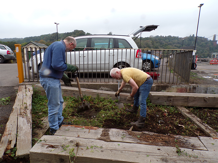 Heavy gardening by Dominic and Chris